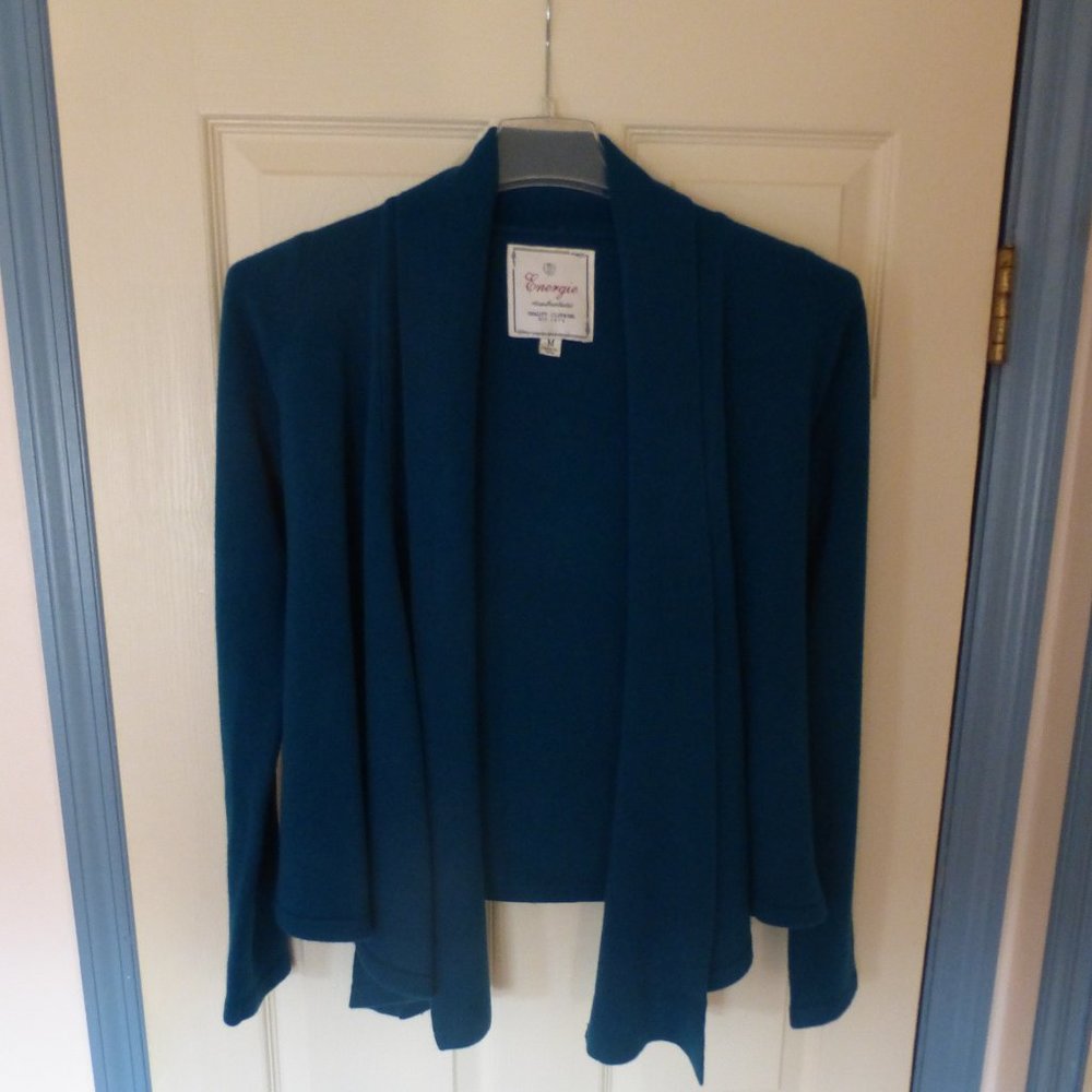 Energie Women's Teal Long Sleeve Open Front Cardigan M